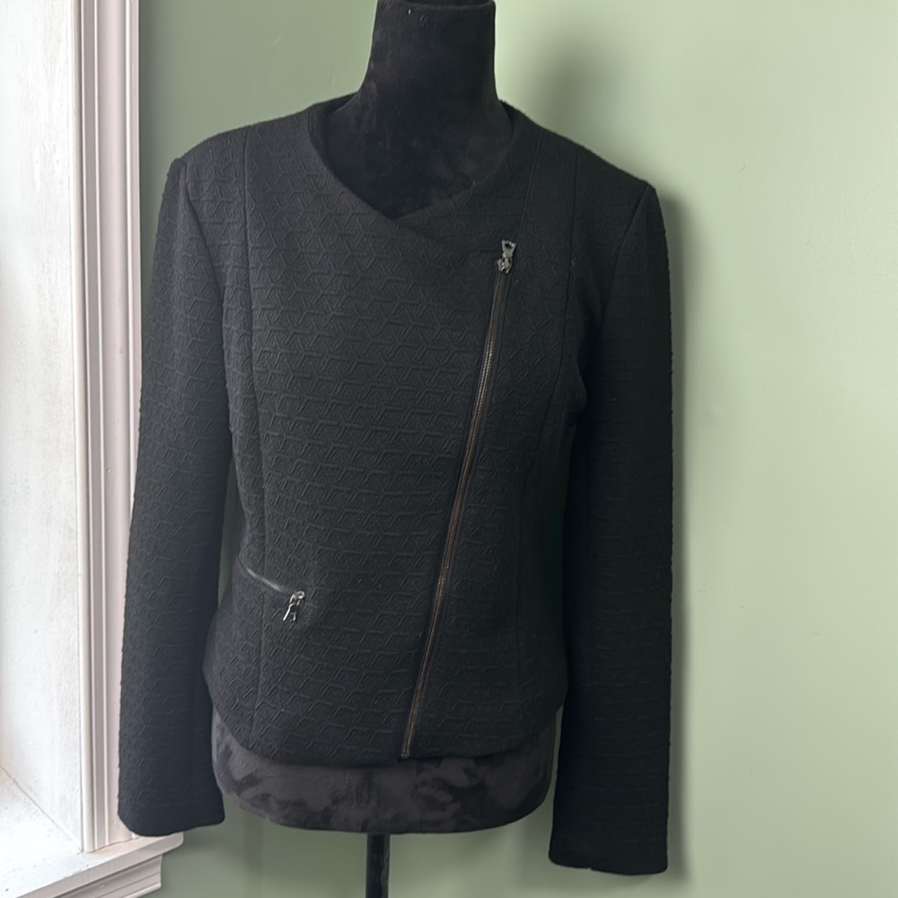Mercer and Madison black asymmetrical jacket small